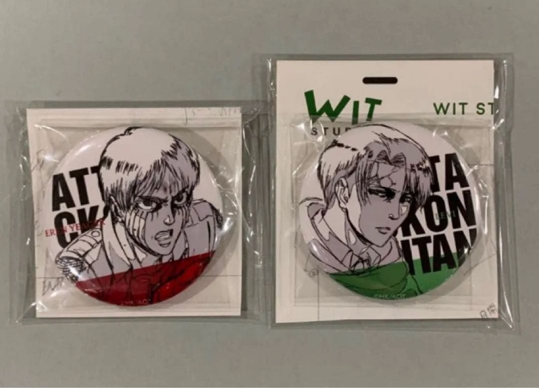 ☆進撃の巨人 リヴァイ　エレン　缶バッジ　wit studio 進撃の巨人 WIT STUDIO スクエア缶バッジコレクション 進撃の巨人 – IG