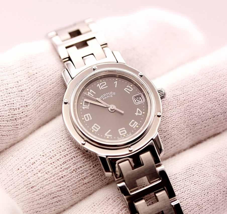 HERMES　CL4.210　エルメス　クリッパー　BlackDial 057 HERMES ヴィンテージ エルメス クリッパー SS ブラック文字盤 CL4.210