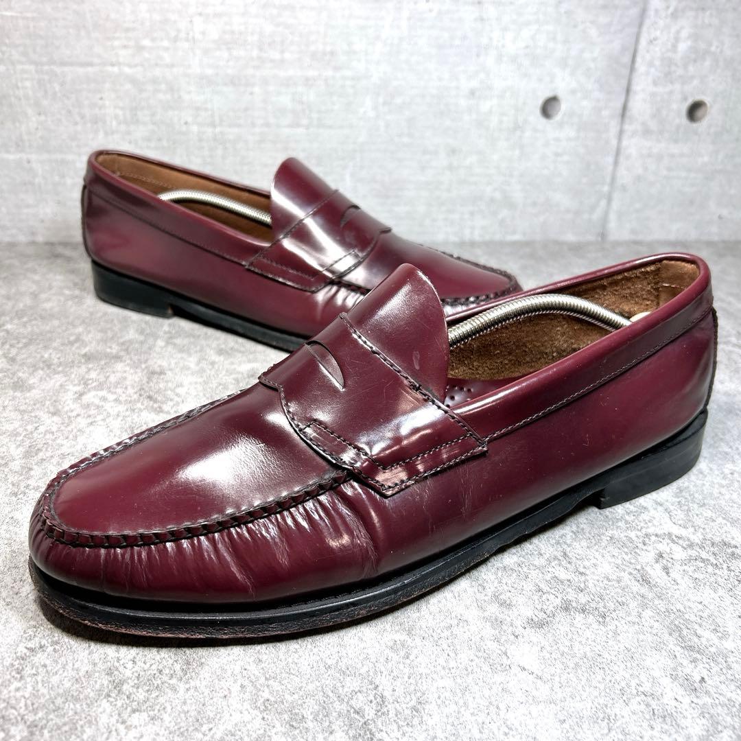 極美品【GHBASS】ローファー/LOGAN/ローガン/バーガンディ/革靴 G.H.BASS（ジーエイチバス） バス ウィージャンズ ペニー ローファー