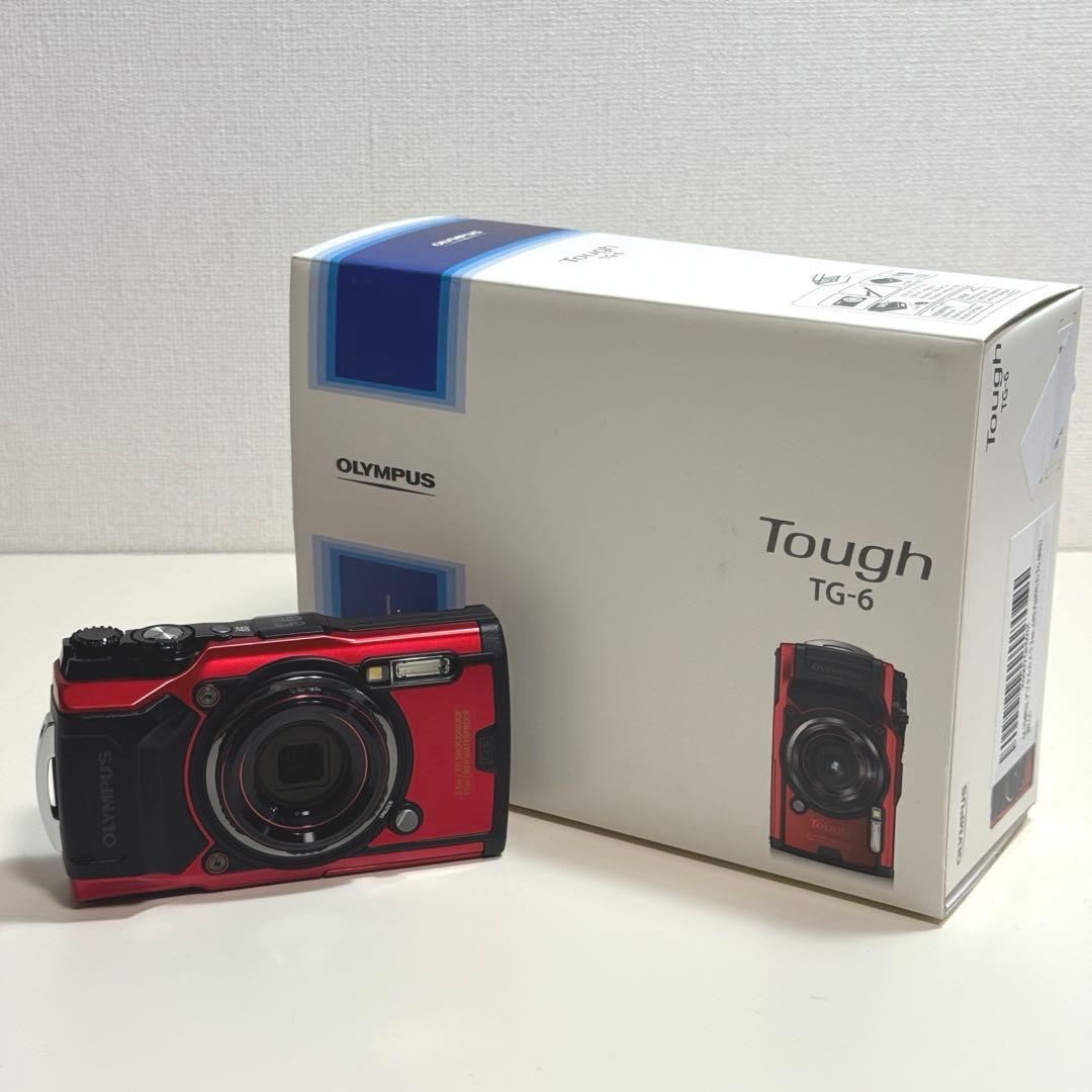 【美品/箱付】OLYMPUS TOUGH TG-6 4K 防水 レッド Olympus Tough TG-6 Digital Zoom Compact Camera - Waterproof, Wi-Fi
