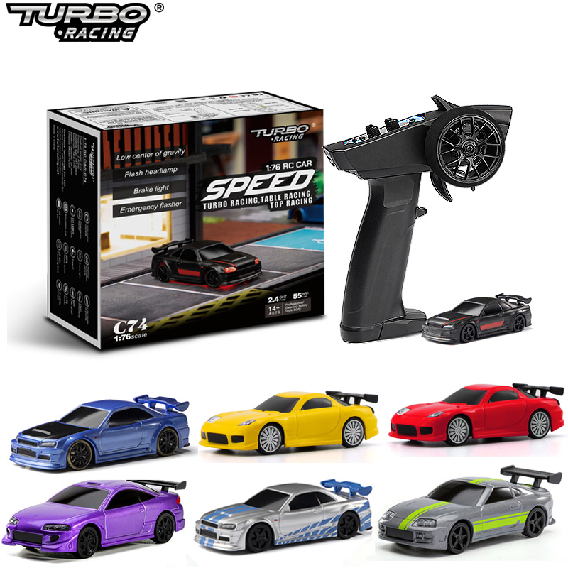 Turbo Racing 1:76 C64 C73 C72 C74 Drift RC Car With Gyro Radio
