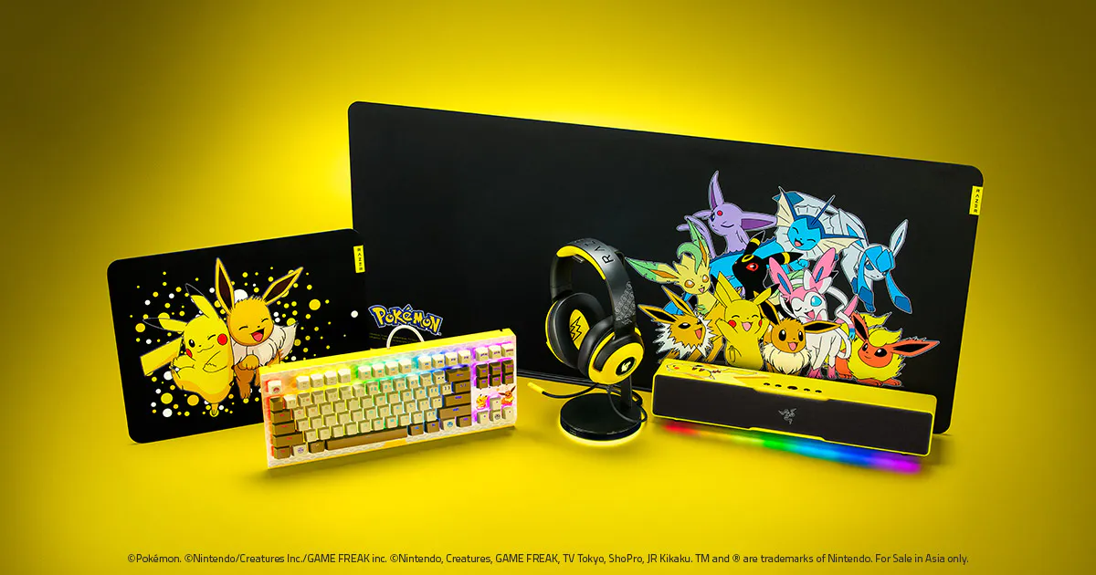 Pokémon Razer Collab - Pikachu & Eevee Limited Edition Peripherals