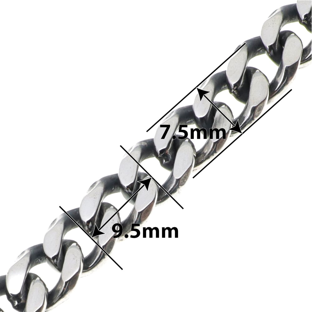 シルバー925 燻し銀 喜平チェーン ブレスレット つや出し加工 ユニ