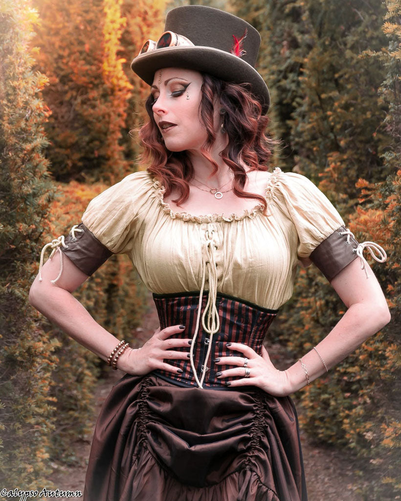 Women Steampunk Victorian Off The Shoulder Top Half Sleeve Boho