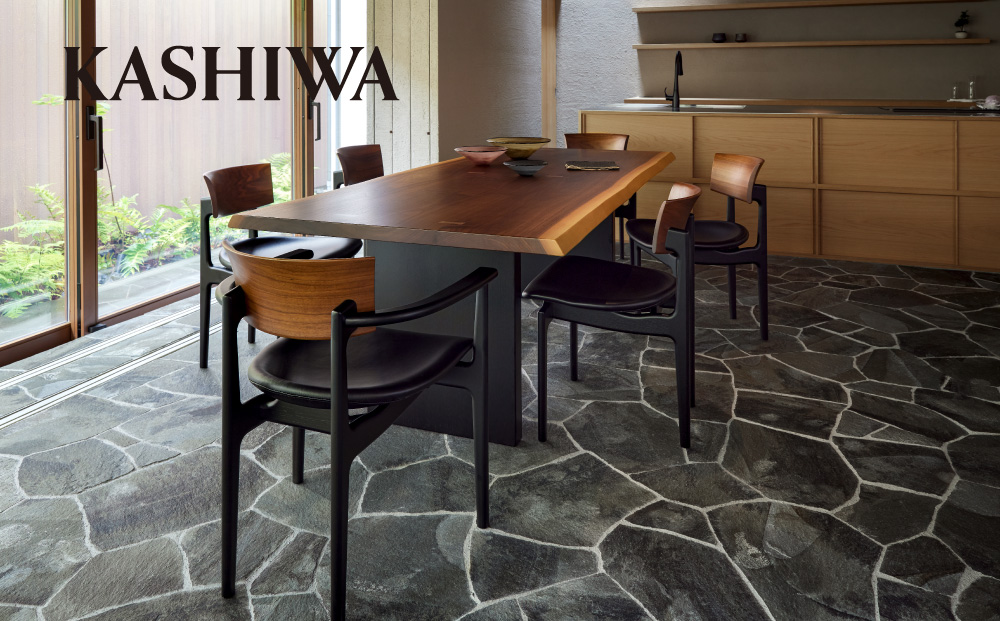 KASHIWA】CHIC(シック) サイドチェア (座面:革/黒) ダイニングチェア